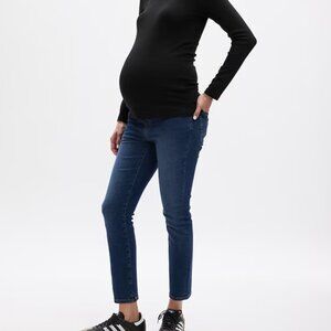 GAP Maternity True Waistband Full Panel Vintage Slim Jeans - Dark Indigo